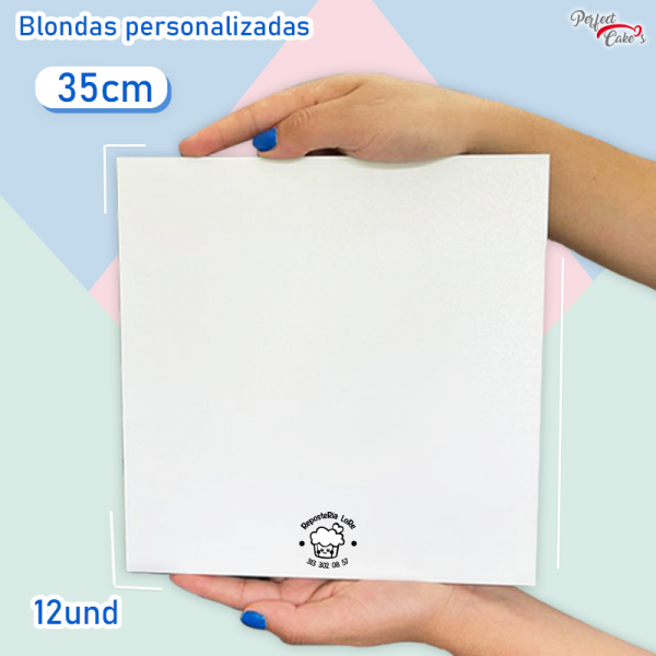 Blondas personalizadas cuadrada x 6UNDS y 12UNDS